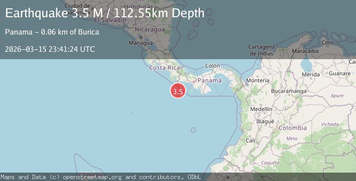 Map of south of Panama