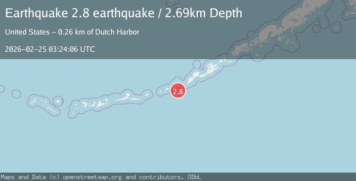 Map of Fox Islands, Aleutian Islands, Alaska