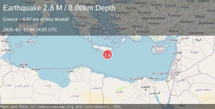 Map of Offshore Crete, Greece