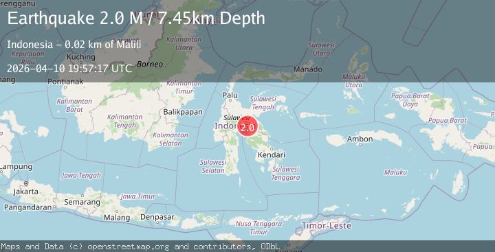 Map of Sulawesi, Indonesia