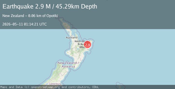 Map of Opotiki District, New Zealand