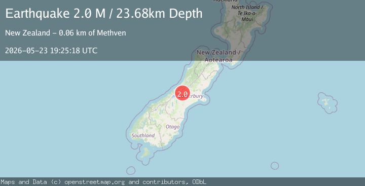Map of Ashburton District, New Zealand