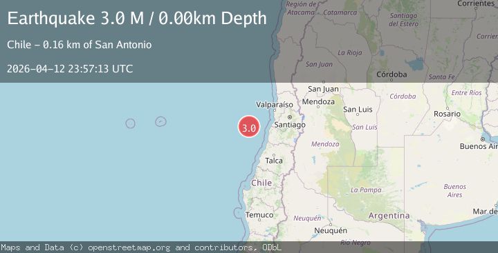 Map of off the coast of Valparaiso, Chile