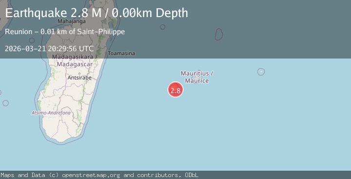 Map of Mauritius - Reunion region