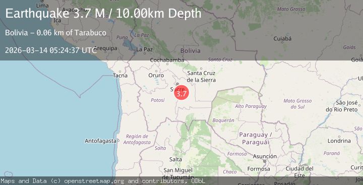 Map of Potosi, Bolivia