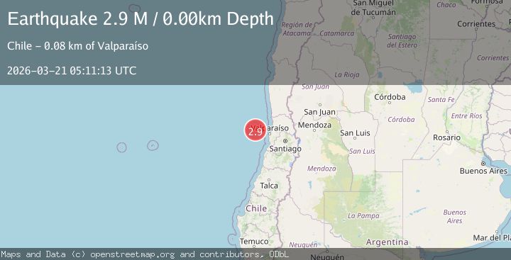 Map of offshore Valparaiso, Chile