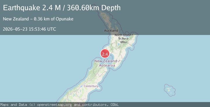 Map of off the west coast of the North Island of New Zealand