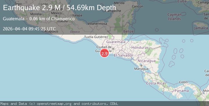 Map of offshore Guatemala