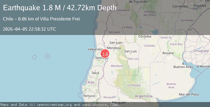 Map of Region Metropolitana, Chile
