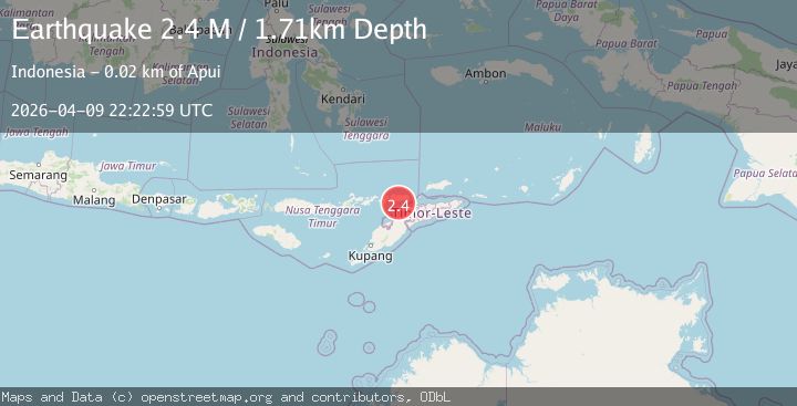 Map of Timor region, Indonesia