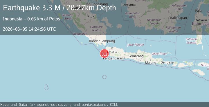 Map of Sunda Strait, Indonesia