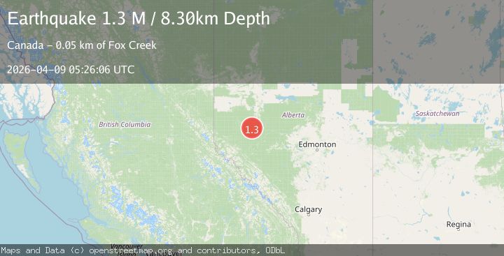 Map of Alberta, Canada