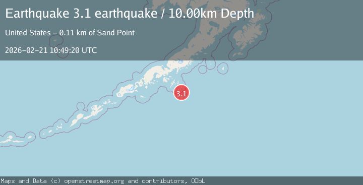 Map of south of Alaska