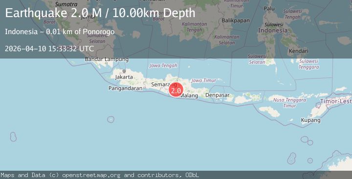 Map of Java, Indonesia