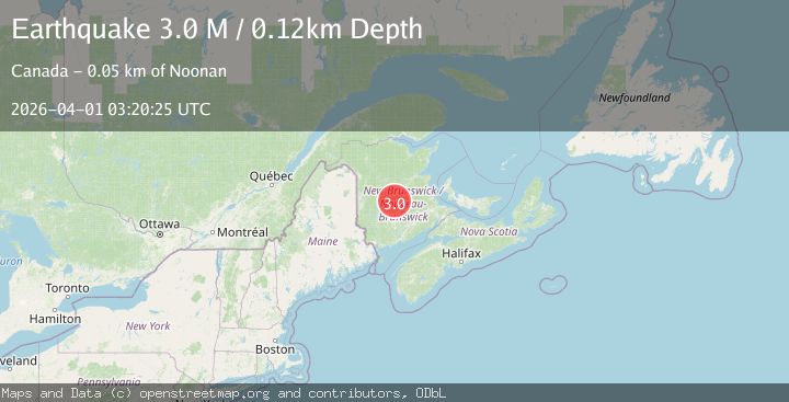 Map of New Brunswick, Canada
