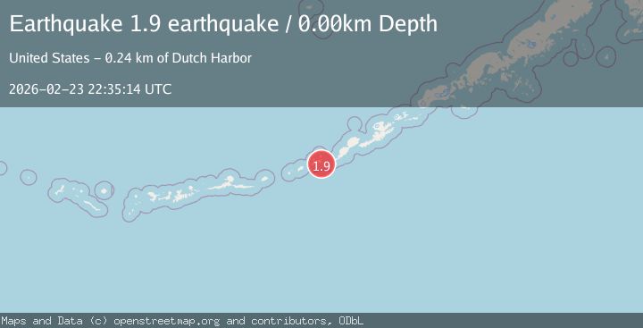 Map of Fox Islands, Aleutian Islands, Alaska