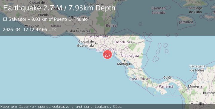 Map of offshore El Salvador