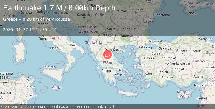 Map of Thessaly Region, Greece