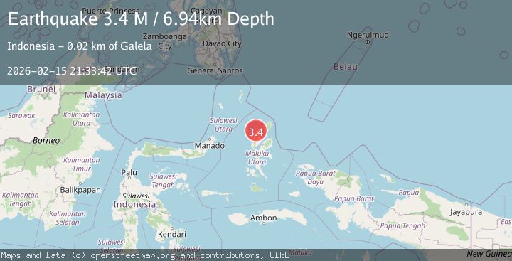 Map of Halmahera, Indonesia