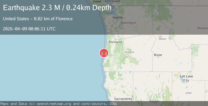 Map of offshore Oregon