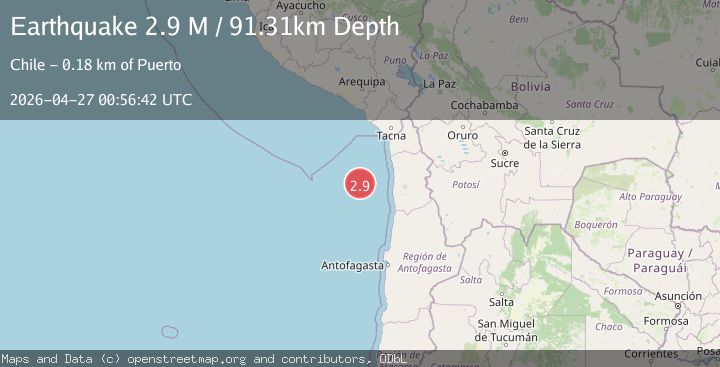 Map of off the coast of Tarapaca, Chile