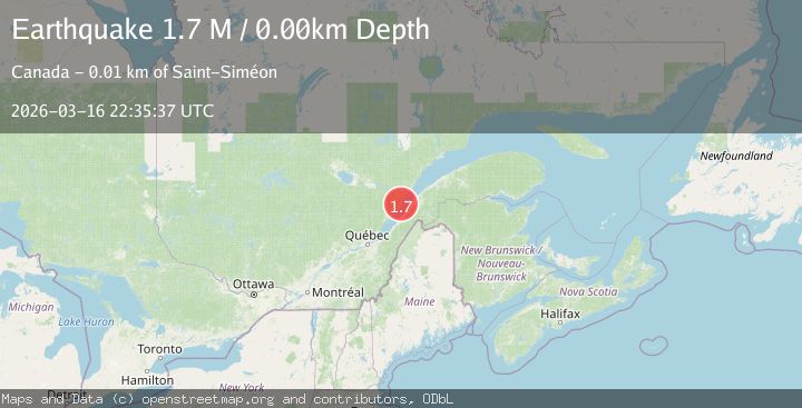 Map of Gaspe Peninsula, Quebec, Canada