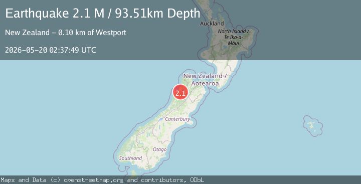 Map of Buller District, New Zealand