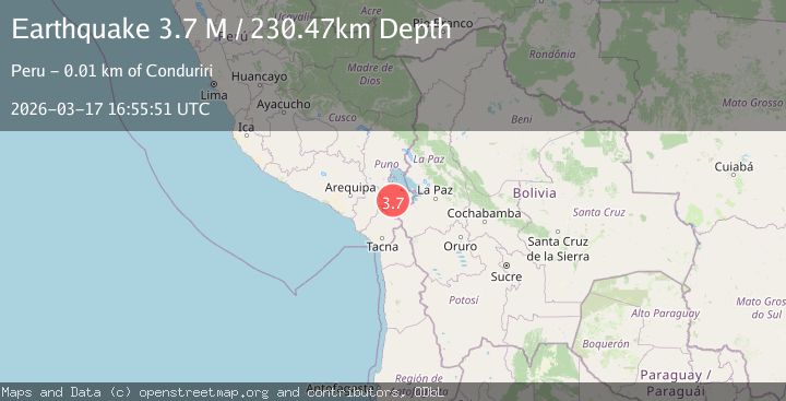 Map of Peru-Bolivia border region
