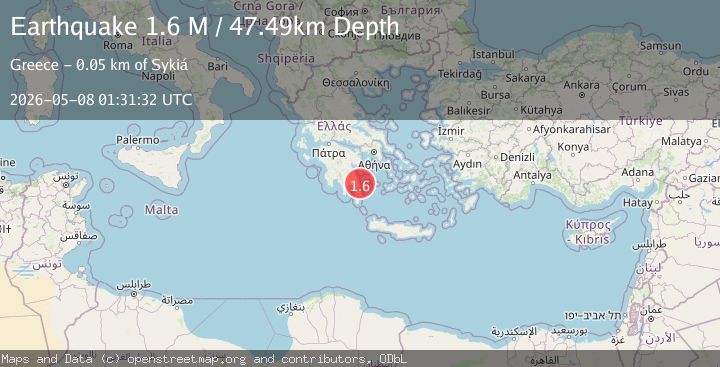 Map of Offshore southern Greece