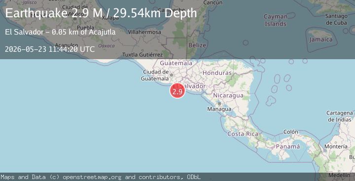 Map of offshore El Salvador