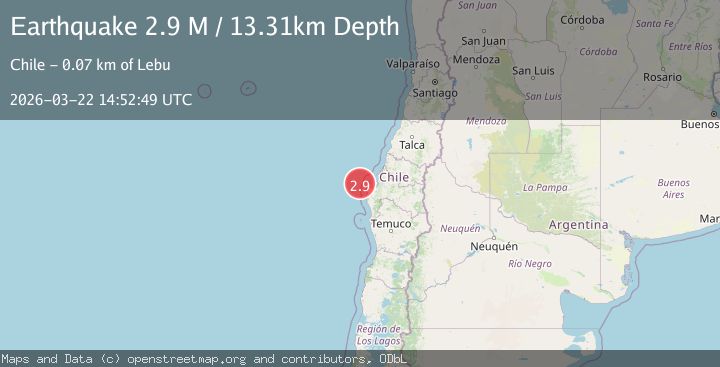 Map of offshore Bio-Bio, Chile