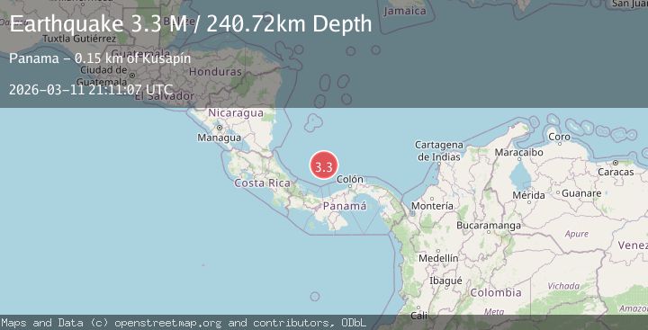 Map of north of Panama