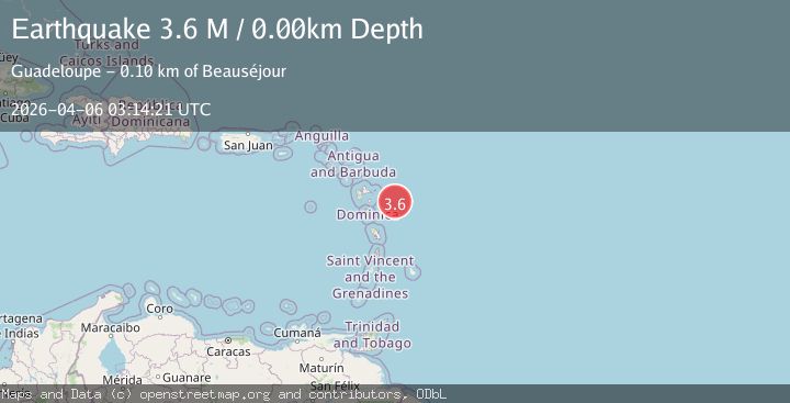 Map of Guadeloupe region, Leeward Islands