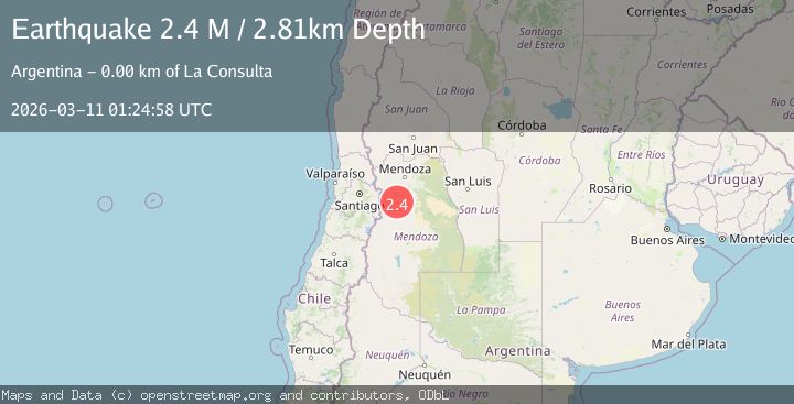 Map of Mendoza, Argentina