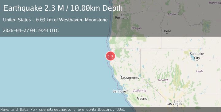 Map of offshore Northern California
