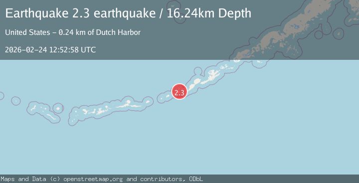 Map of Fox Islands, Aleutian Islands, Alaska