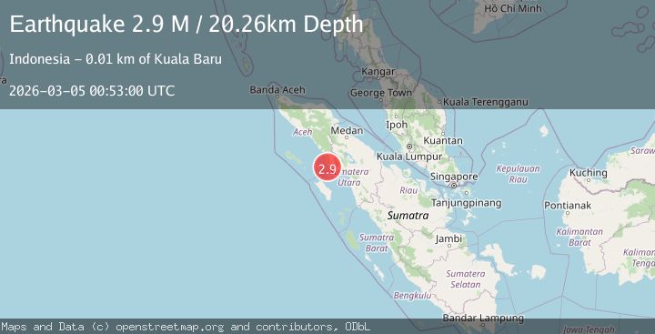 Map of northern Sumatra, Indonesia