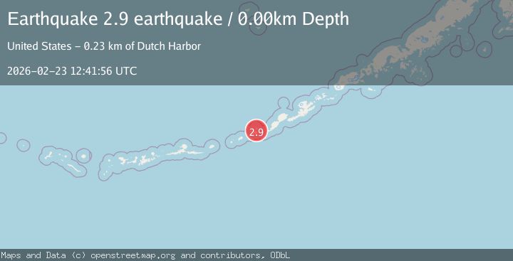 Map of Fox Islands, Aleutian Islands, Alaska
