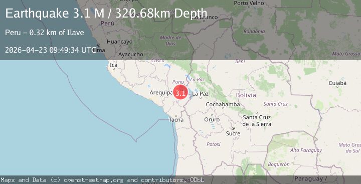 Map of Peru-Bolivia border region