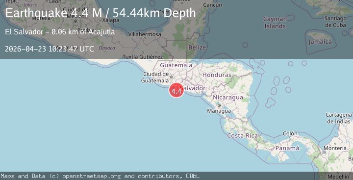 Map of offshore El Salvador