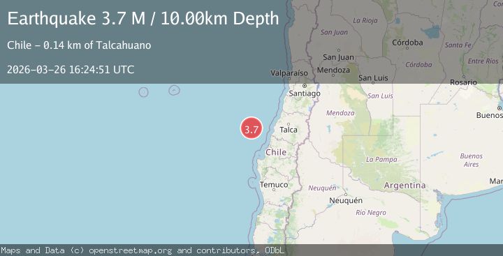Map of off the coast of Maule, Chile