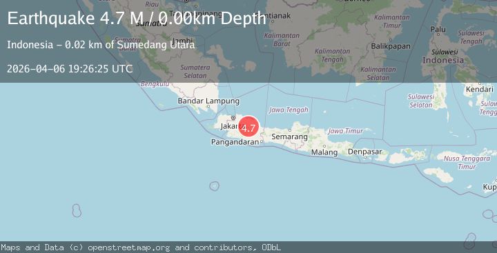 Map of Java, Indonesia