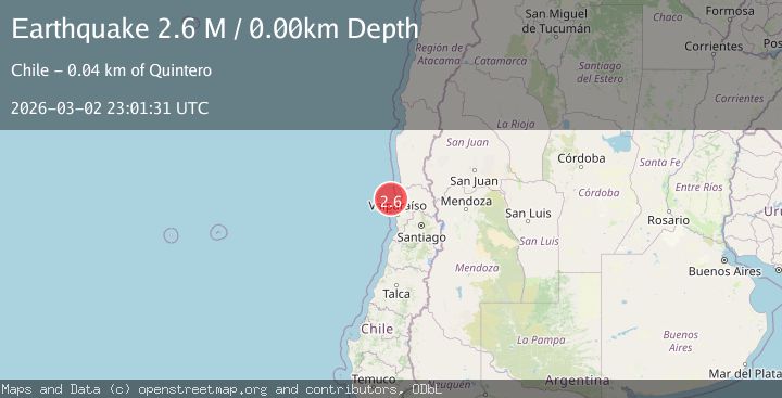 Map of offshore Valparaiso, Chile