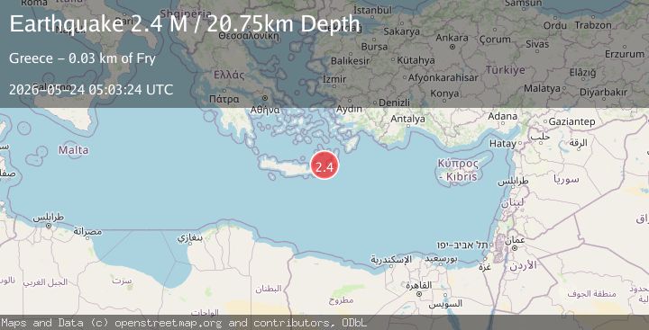 Map of Offshore Crete, Greece