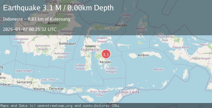 Map of Sulawesi, Indonesia