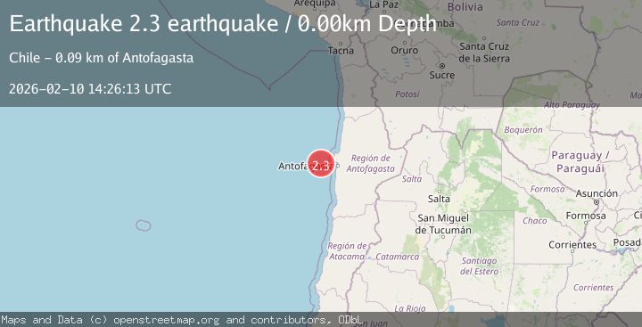 Map of off the coast of Antofagasta, Chile