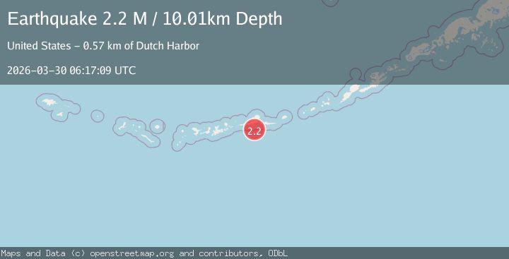 Map of Andreanof Islands, Aleutian Islands, Alaska