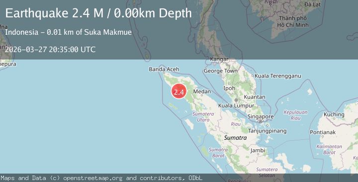 Map of northern Sumatra, Indonesia