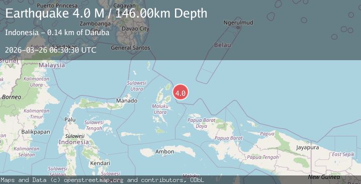 Map of Halmahera, Indonesia