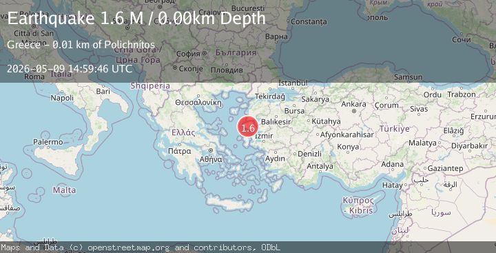 Map of North Aegean Region, Greece